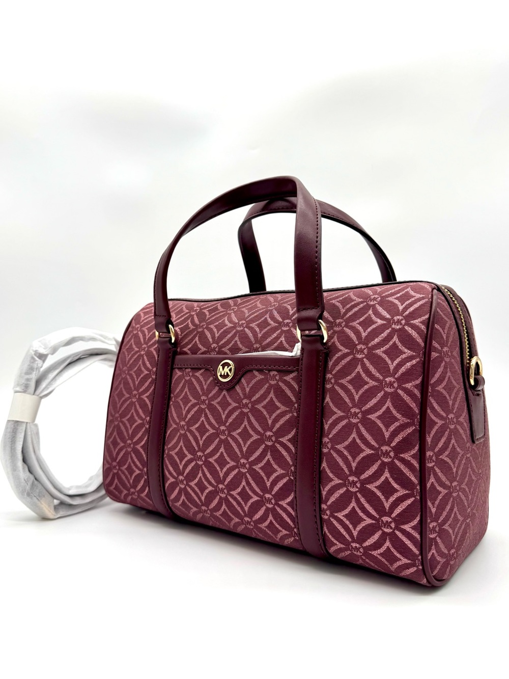 Michael Kors Medium Travel Duffle Satchel Bag Ox Blood Multi